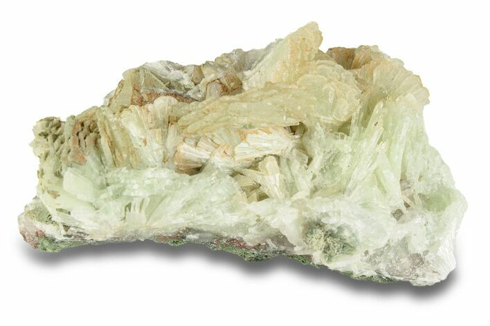Green, Bladed Prehnite Crystals with Quartz - Morocco #255509